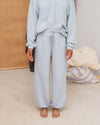 BASERANGE France elastic waist loose sports cotton casual pants BAS-FRAP-RC-SU25-BSL WHITESTONE BLUE